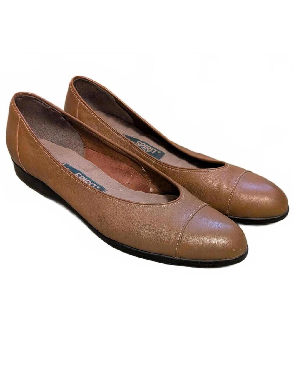 80s Easy Spirit Brown Leather Flats Sz 11